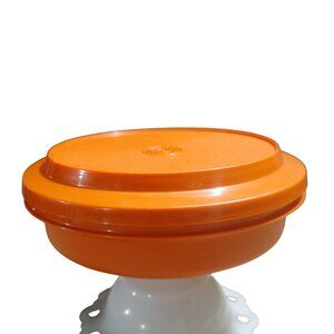 Tupperware 1206 Seal Serve Lid Bowl Set Orange Harvest Vintage Snap On Design
